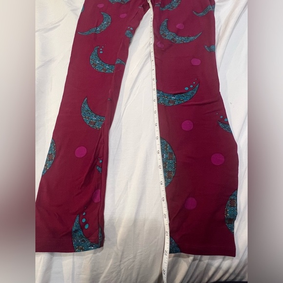 Lularoe One Size Leggings moon pink and blue - Picture 3 of 6